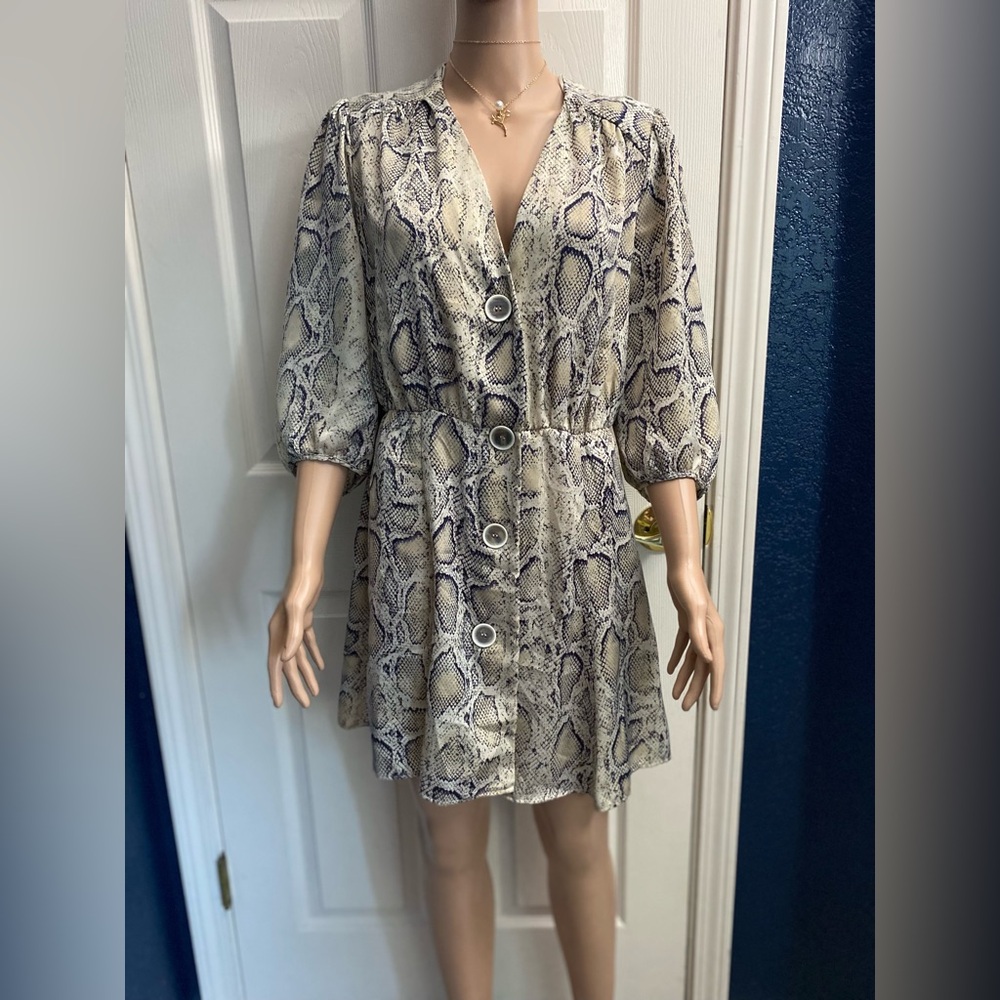 Zara Basic Snakeskin Print Top - image 2